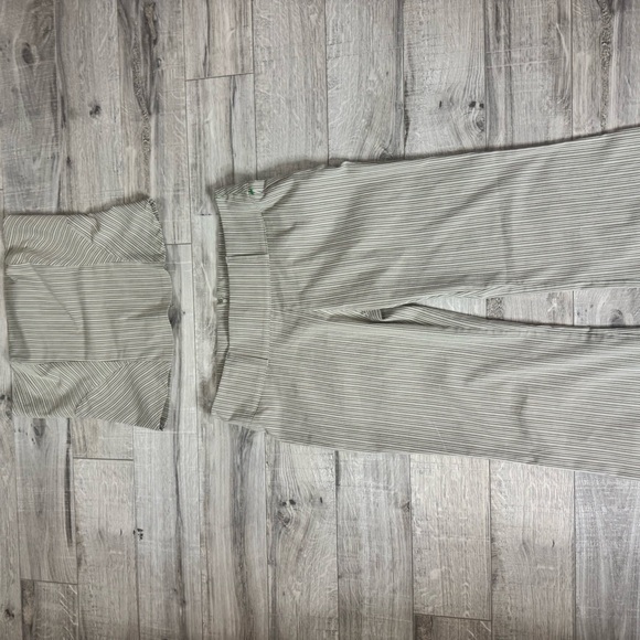 Le chΓ’teau set tube top Bottoms striped Grey cream beige vintage y2k 2000s - Picture 3 of 13